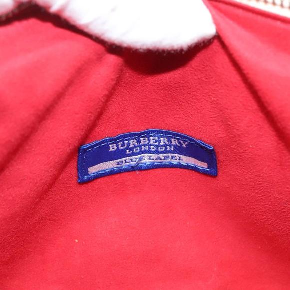 BURBERRY Blue Label Hand Bag Canvas Beige Silver Auth 124153 - Picture 11 of 16